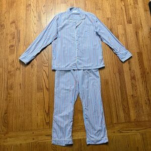 Sleepy Jones Henry Pajama Set in Blue Red White Stripe size M